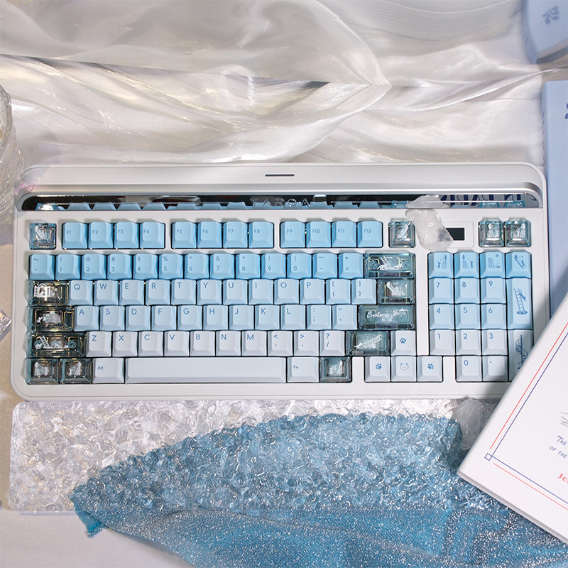 LOERENT Santorini's Cat Keycap Set Cherry Profile 145+26 Keys