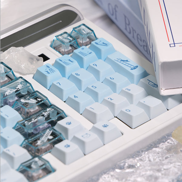 LOERENT Santorini's Cat Keycap Set Cherry Profile 145+26 Keys