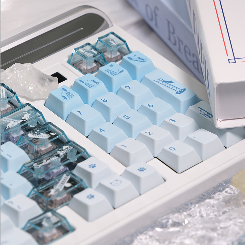 LOERENT Santorini's Cat Keycap Set Cherry Profile 145+26 Keys