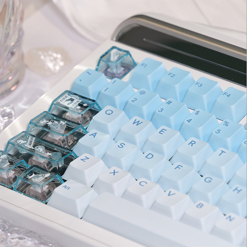 LOERENT Santorini's Cat Keycap Set Cherry Profile 145+26 Keys