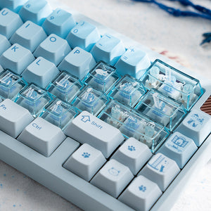 LOERENT Santorini's Cat Keycap Set Cherry Profile 145+26 Keys