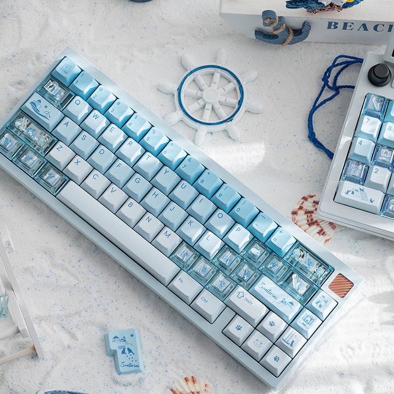 LOERENT Santorini's Cat Keycap Set Cherry Profile 145+26 Keys
