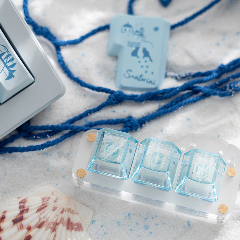 LOERENT Santorini's Cat Keycap Set Cherry Profile 145+26 Keys
