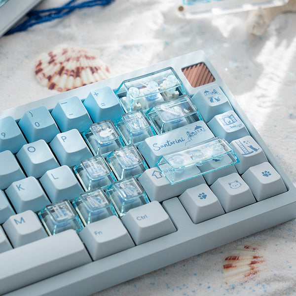 LOERENT Santorini's Cat Keycap Set Cherry Profile 145+26 Keys