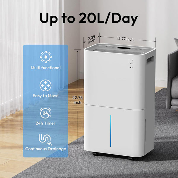 LUKO D031A 2-in-1 Dehumidifier & Air Purifier 12L/20L Daily Moisture Removal