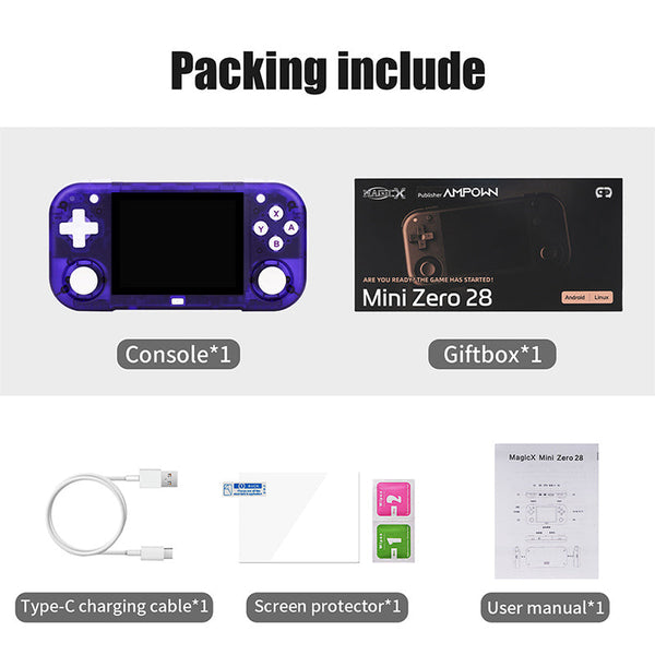 Magicx Mini Zero 28 V2 Retro Game Console Android System 2.8" Screen