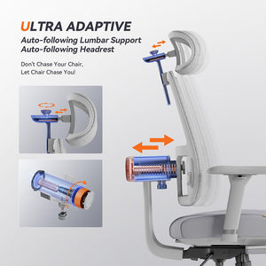 NEWTRAL MagicH-GPRO Ergonomic Chair with Footrest Adaptive Lower Back Support