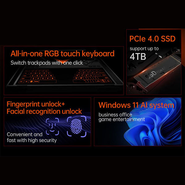 One Netbook OneXPlayer G1 Handheld Gaming PC AMD Ryzen AI 9 HX 370 with Detachable Magnetic Keyboard