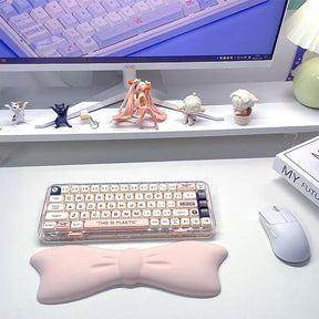 PIWIJOY Bow Encounter Keyboard Wrist Rest Pink