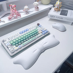 PIWIJOY Bow Encounter Keyboard Wrist Rest White