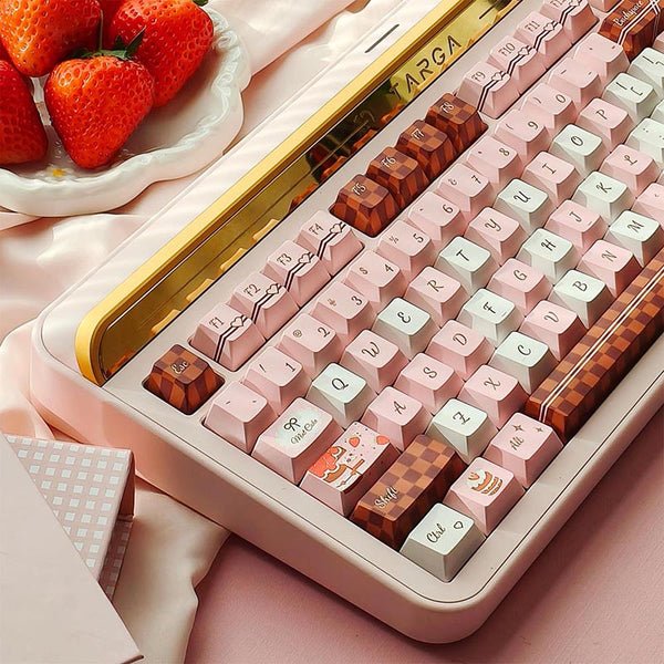 PIWIJOY Chocolate Cake Keycap Set Cherry Profile 146 Keys