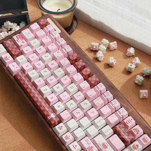 PIWIJOY Chocolate Cake Keycap Set Cherry Profile 146 Keys