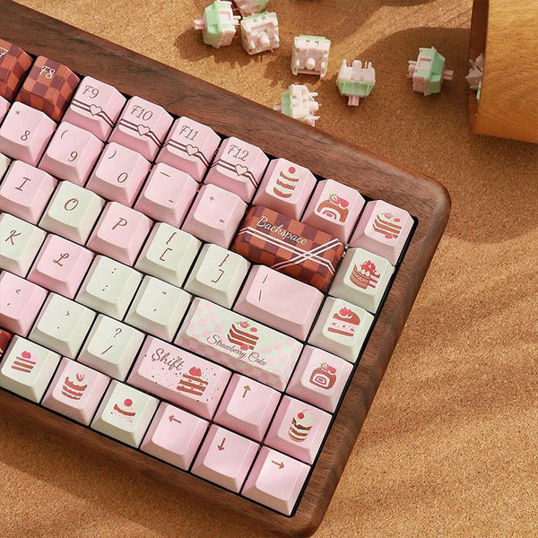PIWIJOY Chocolate Cake Keycap Set Cherry Profile 146 Keys