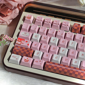 PIWIJOY Chocolate Cake Keycap Set Cherry Profile 146 Keys