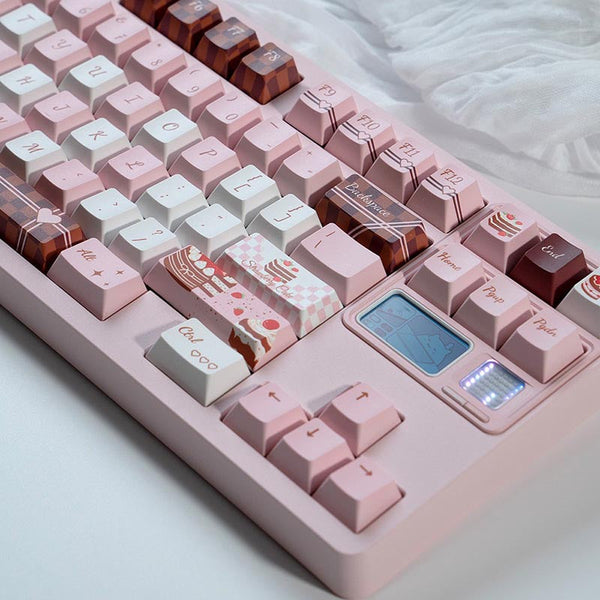 PIWIJOY Chocolate Cake Keycap Set Cherry Profile 146 Keys