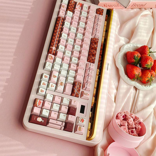 PIWIJOY Chocolate Cake Keycap Set Cherry Profile 146 Keys