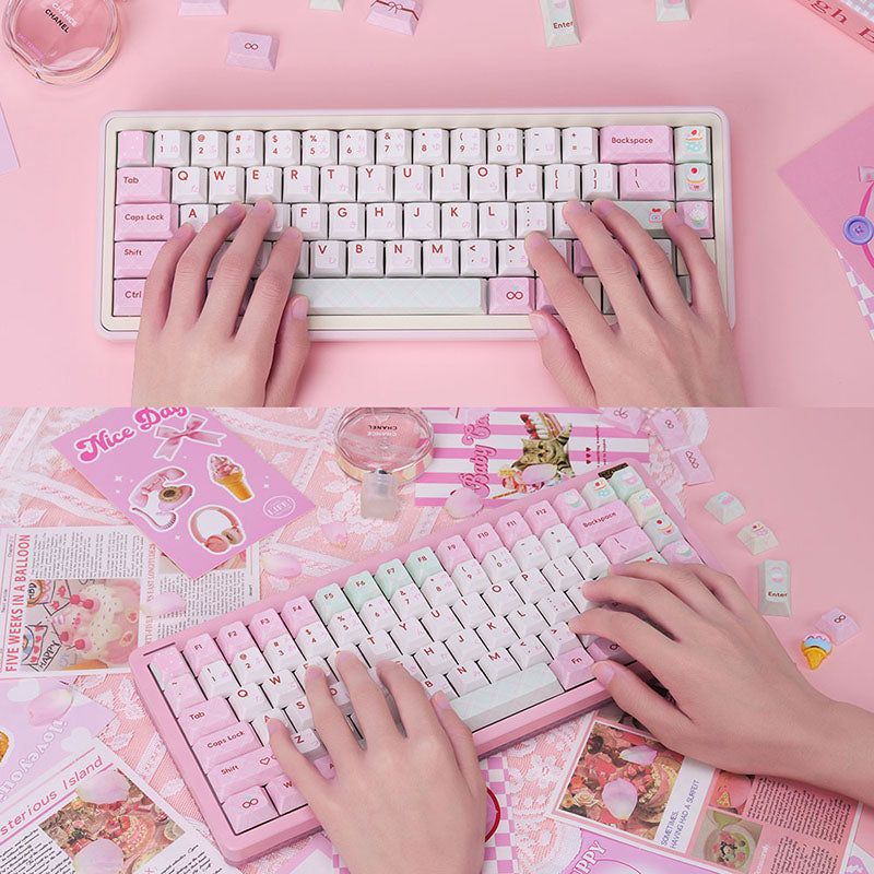 PIWIJOY Summer Dessert Cherry Proflie Keycap Set 146 Keys