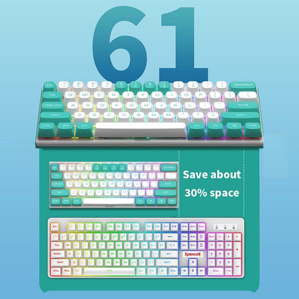 Redragon K683-WB RGB Wired Mechanical Keyboard with Magnetic Switches ...