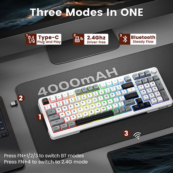 Redragon K688 Mechanical Creamy Keyboard with Konb