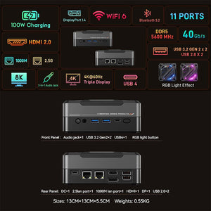 AOOSTAR MN78 RGB AMD Ryzen 7 Gaming Mini PC
