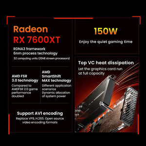 AOOSTAR XG76XT eGPU Dock with AMD Radeon RX 7600XT GPU