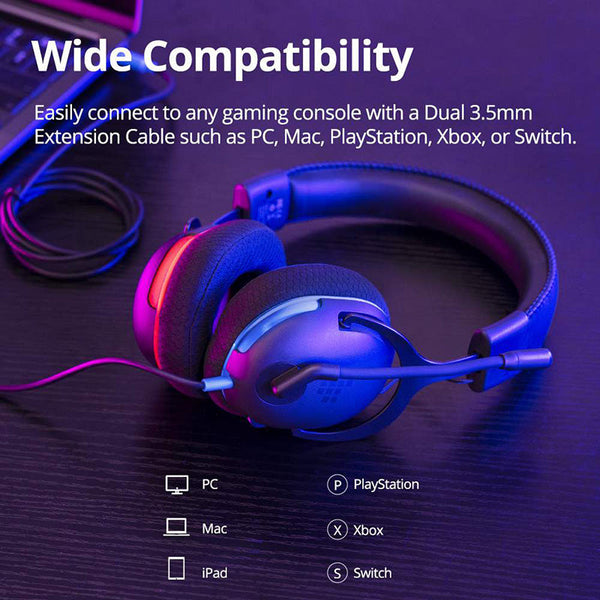 Tronsmart Sounfii G10 Wired Gaming Headset with Flip Mic Volume Wheel