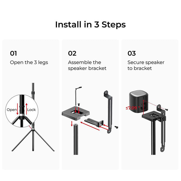 Ultimea Steady 310 Speaker Stands Compatible with Poseidon and Aura Series