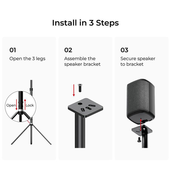 Ultimea Steady 310 Speaker Stands Compatible with Poseidon and Aura Series