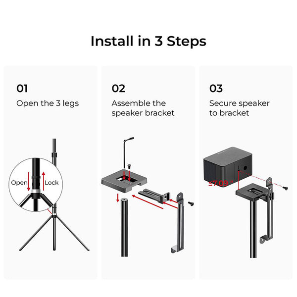 Ultimea Steady 310 Speaker Stands Compatible with Poseidon and Aura Series