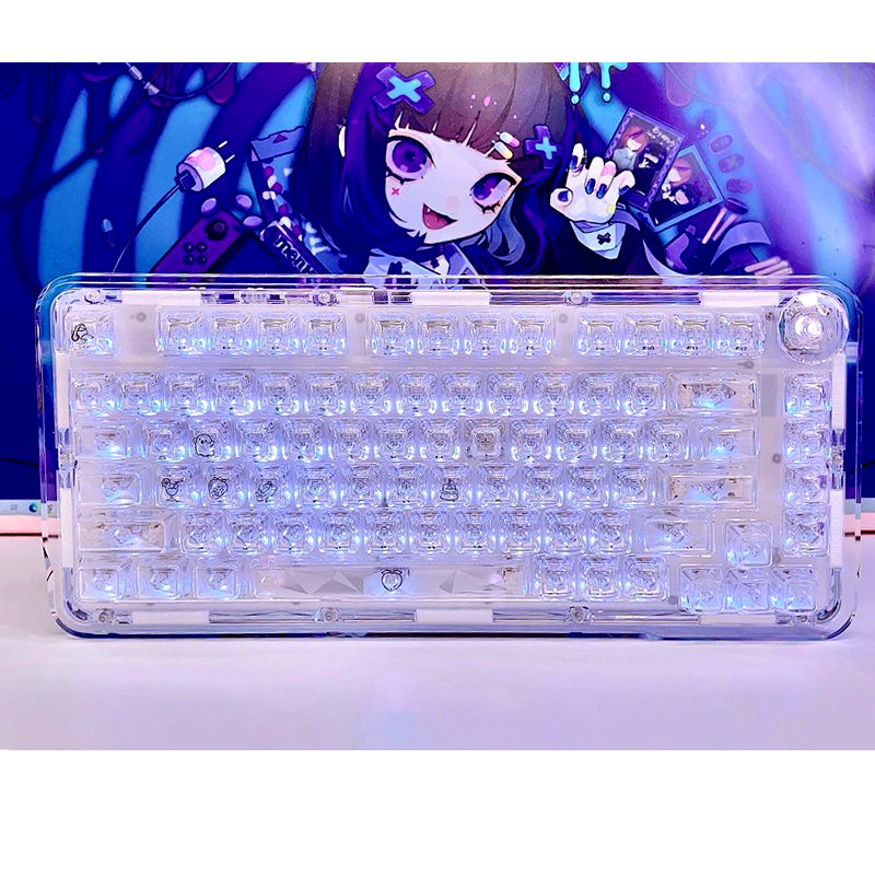 WhatGeek x FirstBlood B81 Crystal Transparent Wirelss Mechanical Keyboard