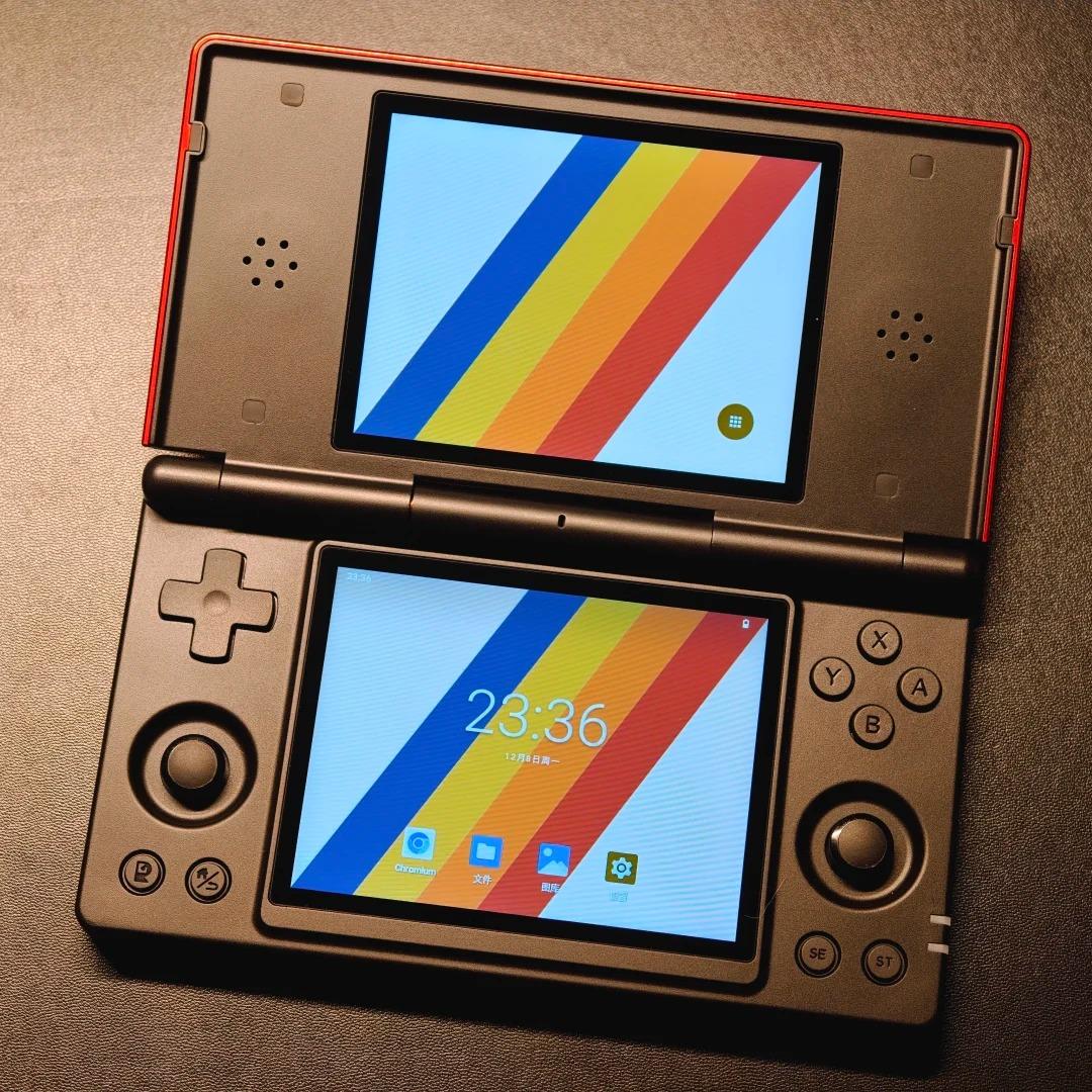 ANBERNIC RG DS レッド&ブラック ANBERNIC RG DS Dual Screen Flip Game Console Clamshell Touchscreen