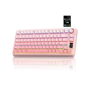 AULA S75 PRO Tri-mode Wireless Mechanical Keyboard with LCD Screen Creamy
