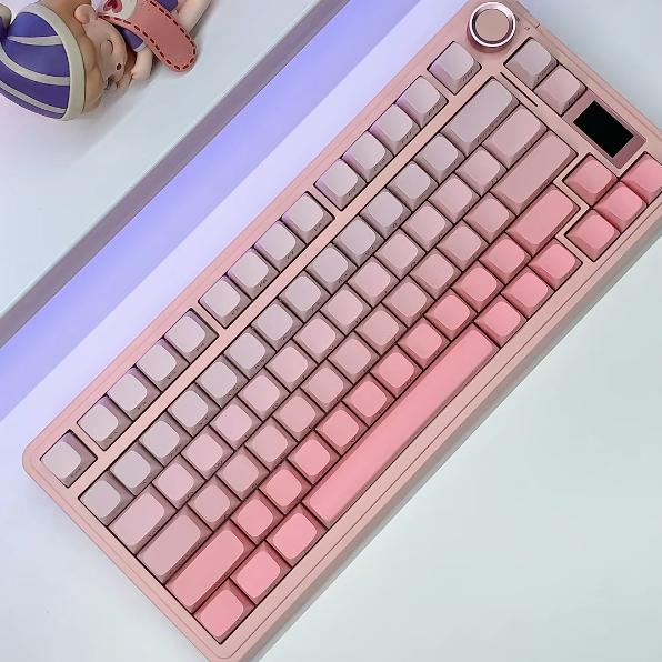 AULA S75 PRO Tri-mode Wireless Mechanical Keyboard with LCD Screen Creamy