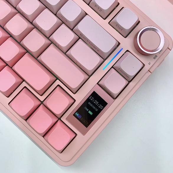 AULA S75 PRO Tri-mode Wireless Mechanical Keyboard with LCD Screen Creamy