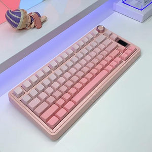 AULA S75 PRO Tri-mode Wireless Mechanical Keyboard with LCD Screen Creamy