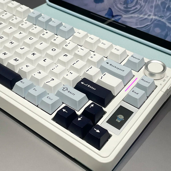 AULA S75 PRO Tri-mode Wireless Mechanical Keyboard with LCD Screen Creamy