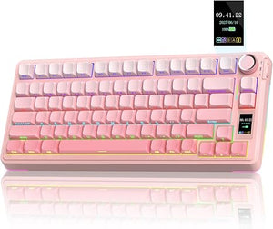 AULA S75 PRO Tri-mode Wireless Mechanical Keyboard with LCD Screen Creamy