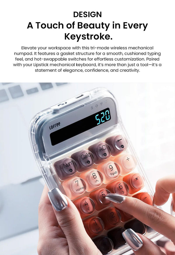 Lofree Lipstick Tri-Mode Numpad Silver