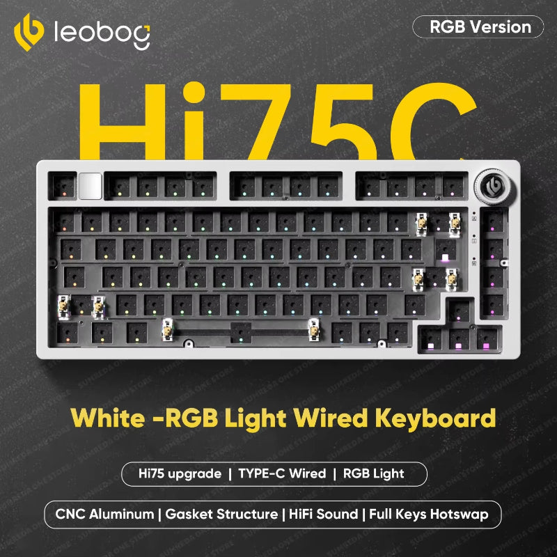 WhatGeek x LEOBOG Hi75C Pro RGB Tri-mode Aluminum Keyboard Kit DIY Keyboard
