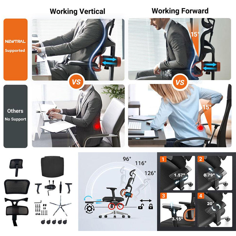 NEWTRAL NT002 Ergonomic Chair Adaptive Lower Back Support