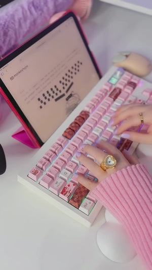 PIWIJOY Chocolate Cake Keycap Set Cherry Profile 146 Keys