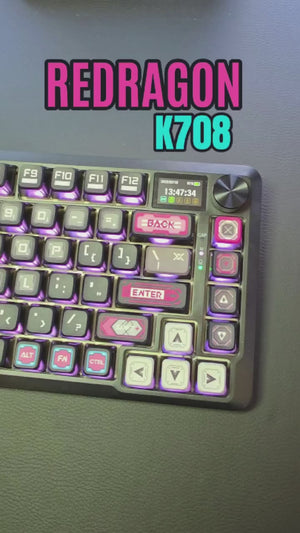 Redragon K708 Series Tri-Mode Mechanical Keyboard with Screen