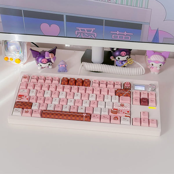 PIWIJOY Chocolate Cake Keycap Set Cherry Profile 146 Keys