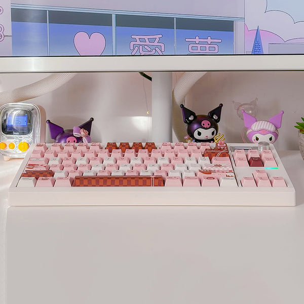 PIWIJOY Chocolate Cake Keycap Set Cherry Profile 146 Keys