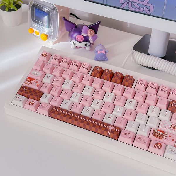 PIWIJOY Chocolate Cake Keycap Set Cherry Profile 146 Keys