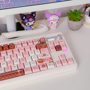 PIWIJOY Chocolate Cake Keycap Set Cherry Profile 146 Keys
