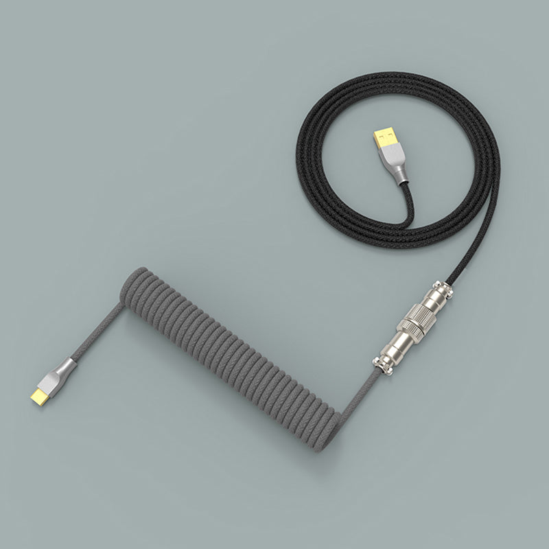 WhatGeek x CoolKiller V2 Gray Custom Coiled Aviator Cable