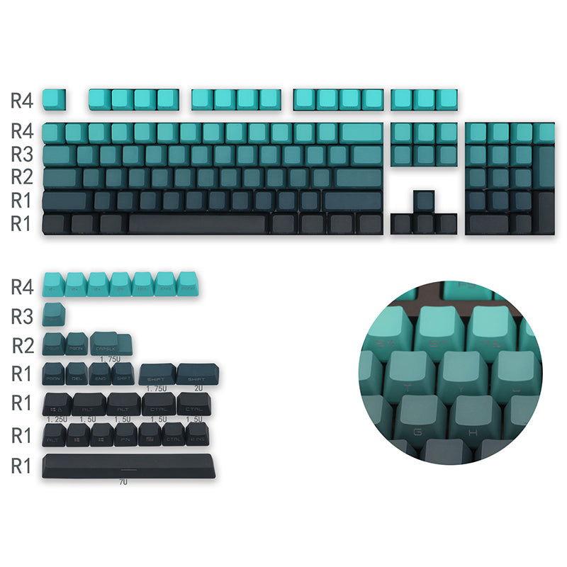 Gradient Side Engraved OEM Profile Keycap Set 134 Keys