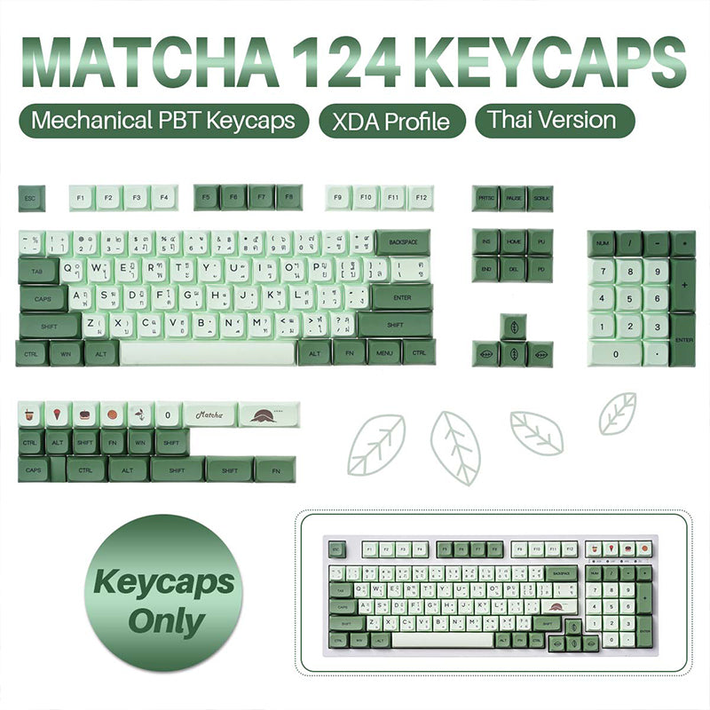 ACGAM Matcha Thai XDA Profile PBT Keycap Set 124 Keys