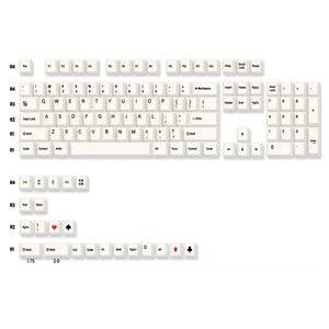 ACGAM Minimalist White Dye-Subbed PBT MDA Profile Keycap Set 126 Keys